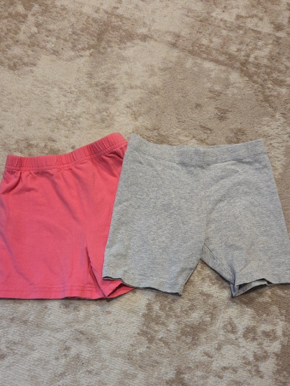 Girls Two-Pack Stretch Shorts - Pink & Gray